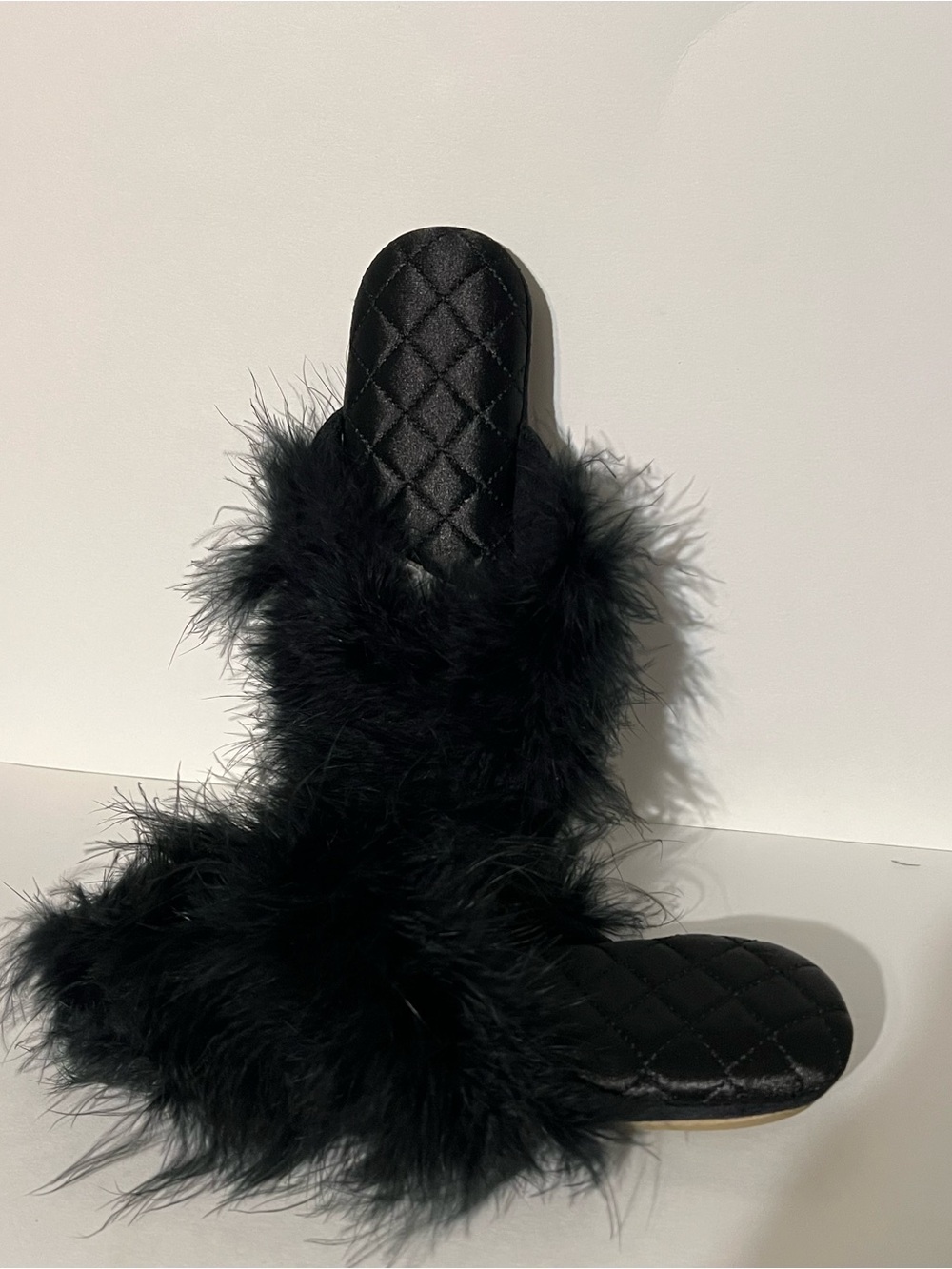 isotoner Black Quilted Feather Slide Slippers - Women